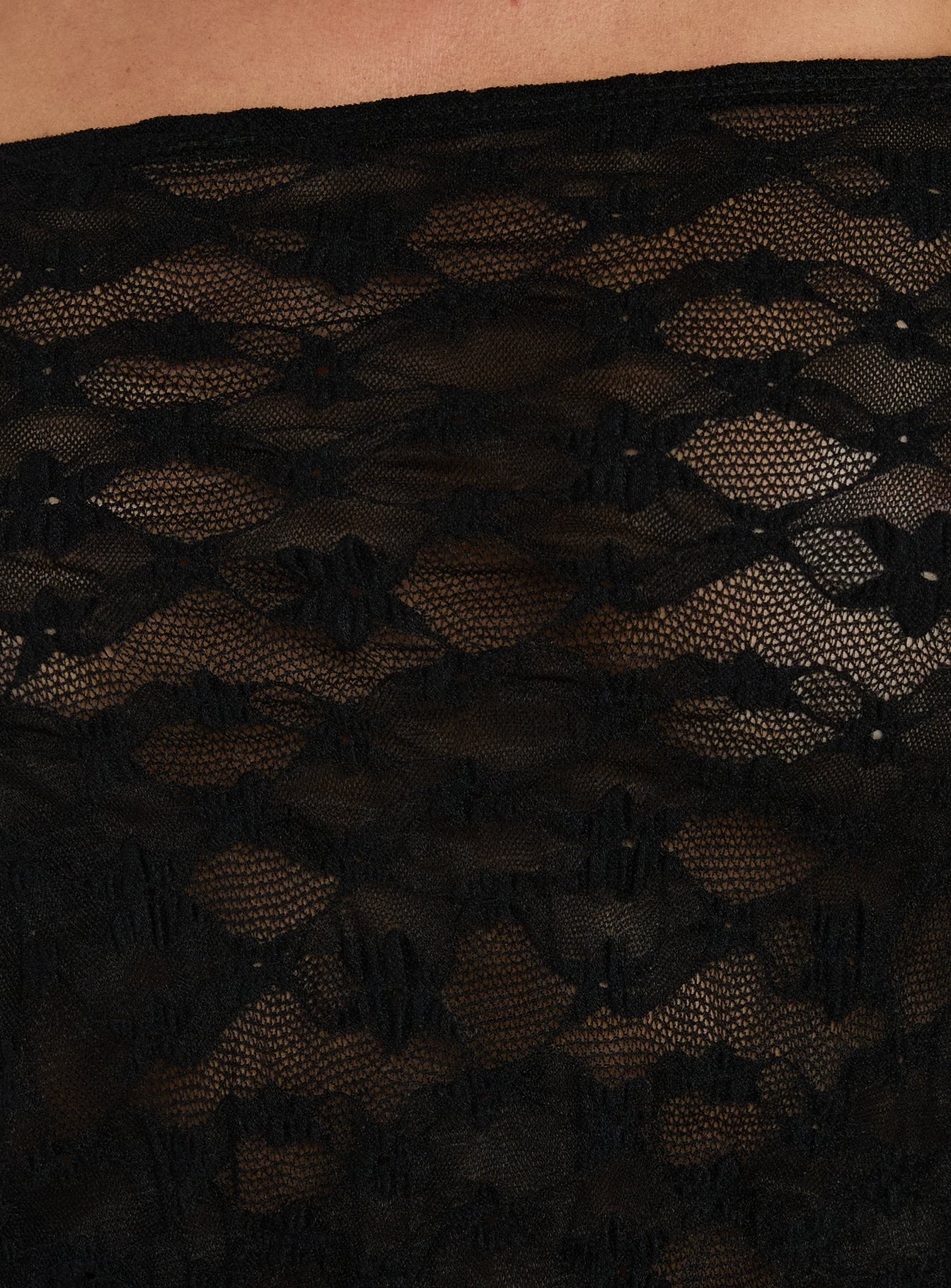 Korrine Off Shoulder Short Sleeve Lace Top Black