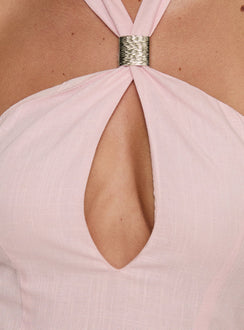 Midnight Rush Tie Detail Playsuit Pink