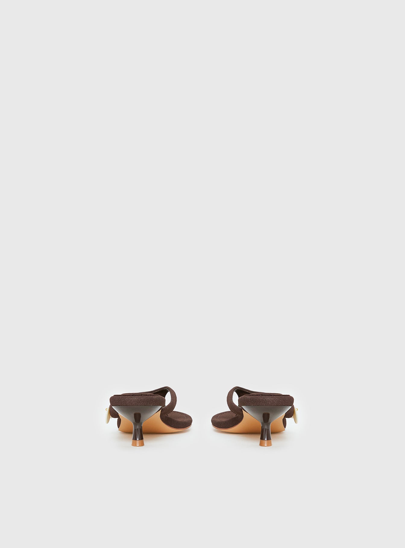 Ginnia Shell Detail Thong Heels Chocolate