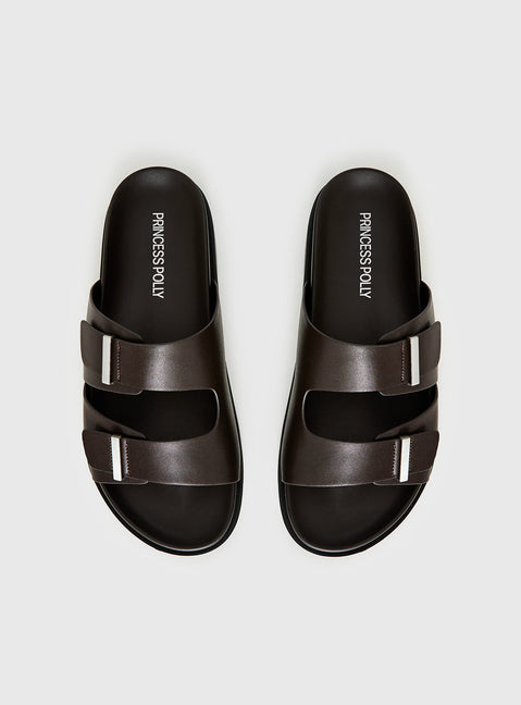 Dedication Double Strap Sandals Chocolate