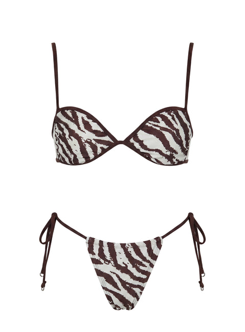 Jenner Tie Side Bikini Bottoms Zebra