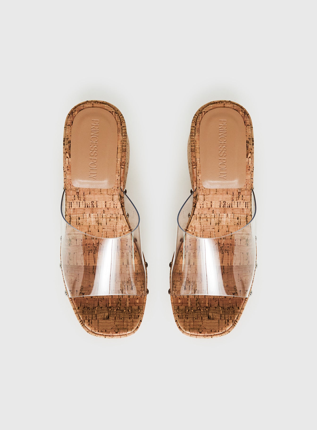 Pale Moonlight Platform Heels Cork / Clear
