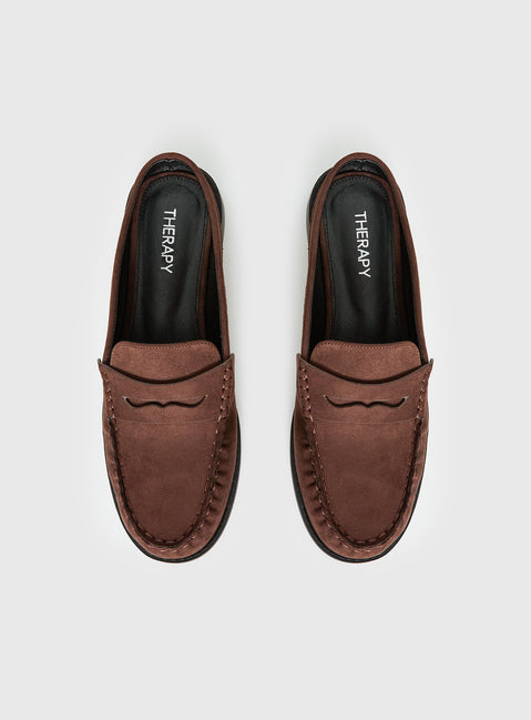 Therapy Atticus Faux Suede Slip On Loafer Brown