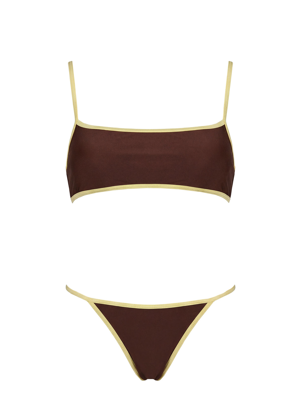 Beasley Cheeky Bikini Brown / Yellow
