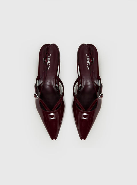 Therapy Irving Slingback Heels Burgundy