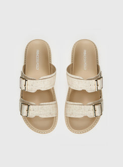 Roxxie Sandals Beige Linen