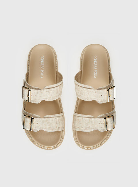 Roxxie Sandals Beige Linen