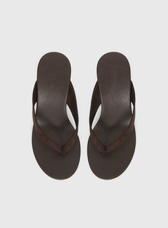 Billini Ravyn Heels Dark Cacao Faux Suede