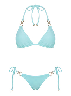 Sun Drenched Hardware Detail Bikini Top Blue