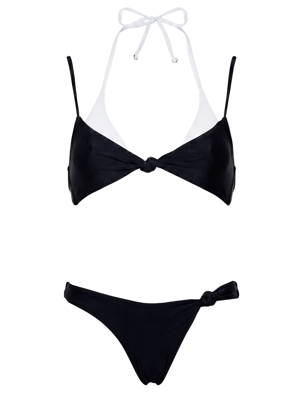 Melesa Knotted Cheeky Bikini Bottom Black