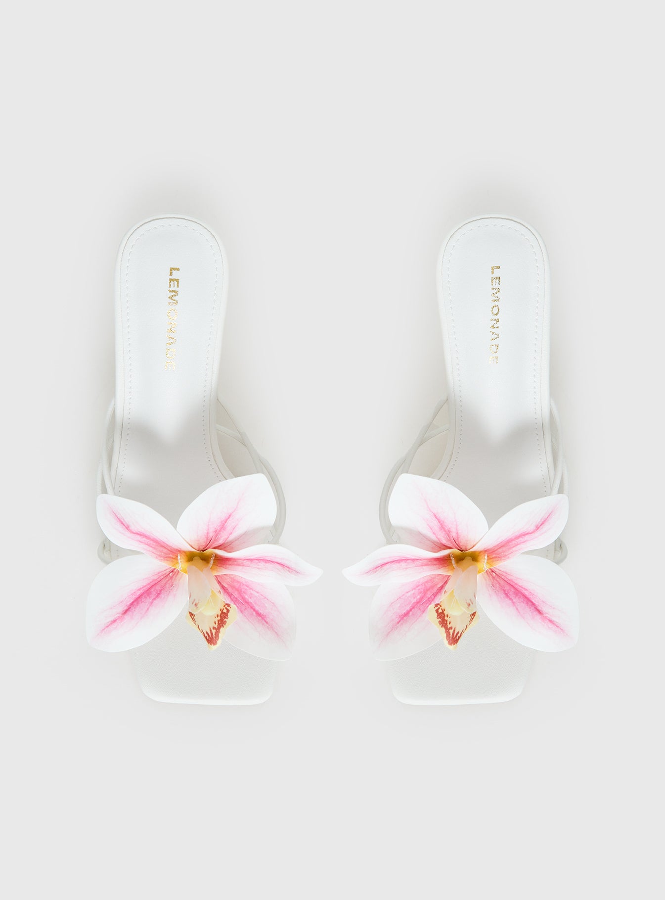 Exotic Etty Floral Detail Heels White