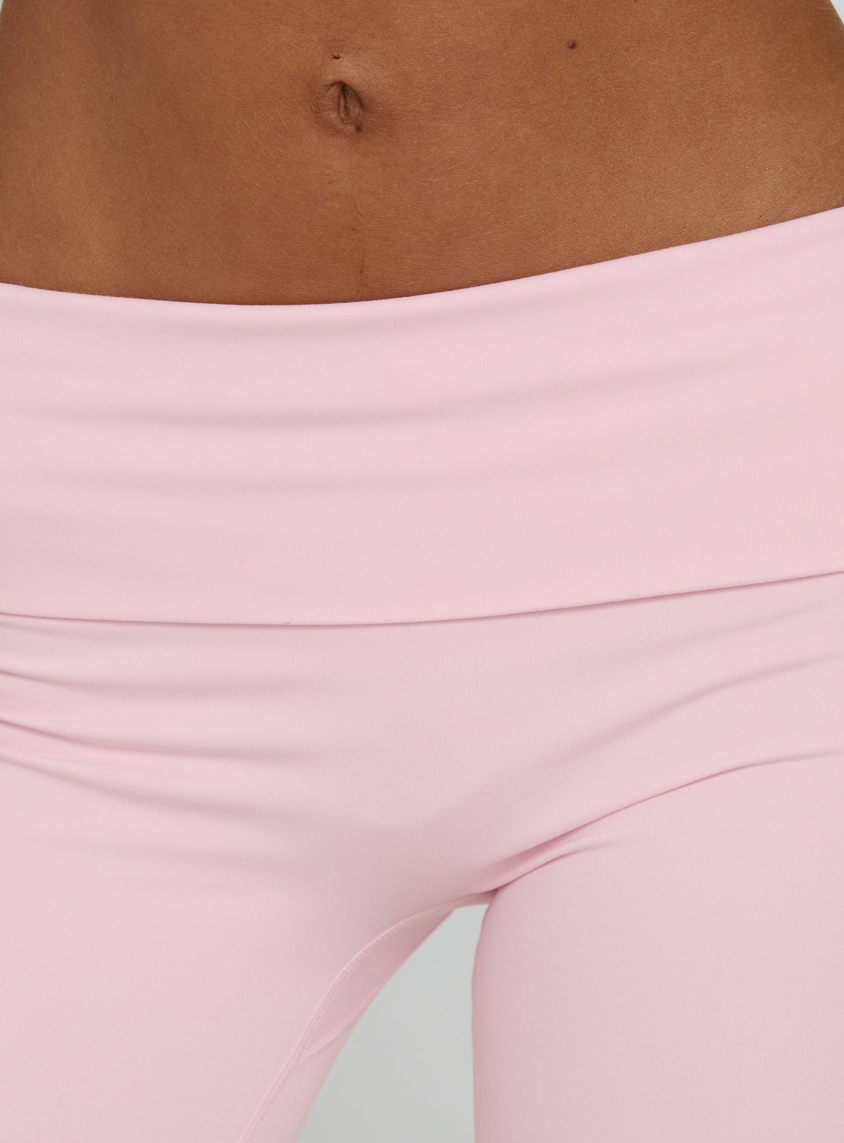 Pace Setter Active Foldover Waist Flared Leggings Pink
