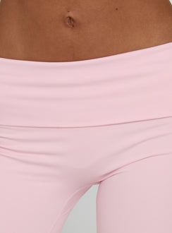 Pace Setter Active Foldover Waist Flared Leggings Pink