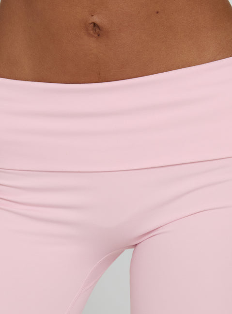 Pace Setter Active Foldover Waist Flared Leggings Pink