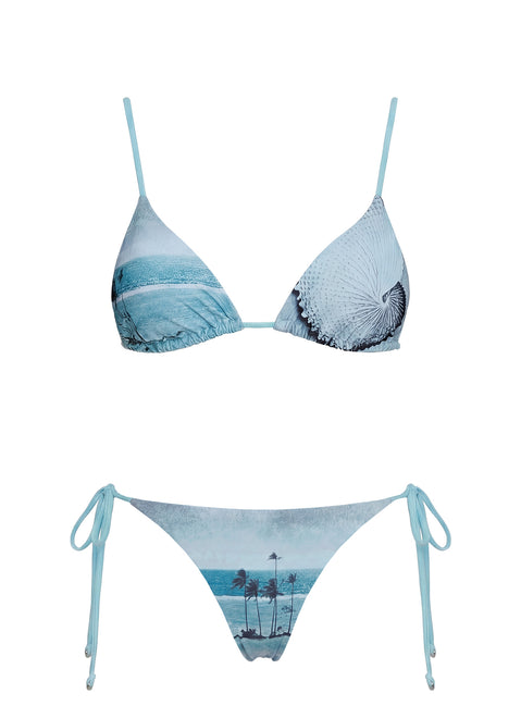 Solar Fever Tie Side Bikini Bottoms Blue