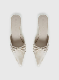 Unrivaled Pointed Toe Faux Suede Heels Beige