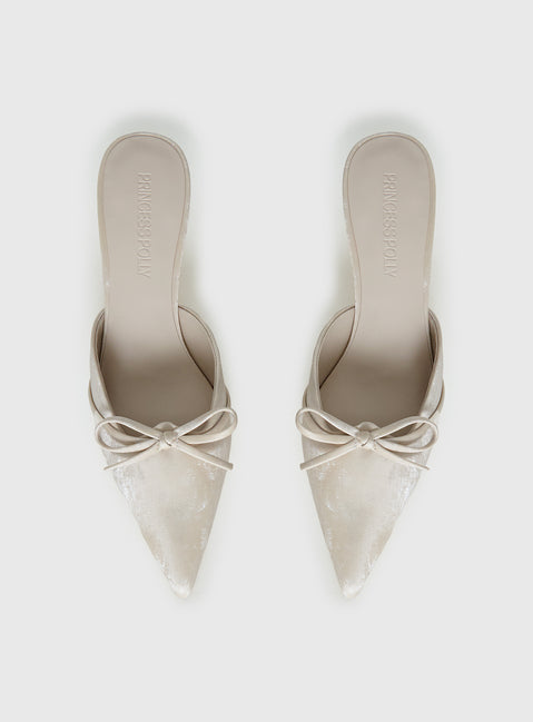 Unrivaled Pointed Toe Faux Suede Heels Beige