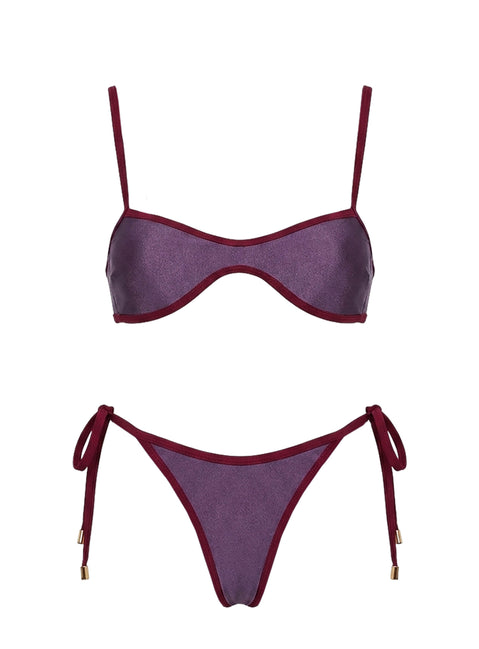 Nell Tie Side Bikini Bottoms Deep Purple