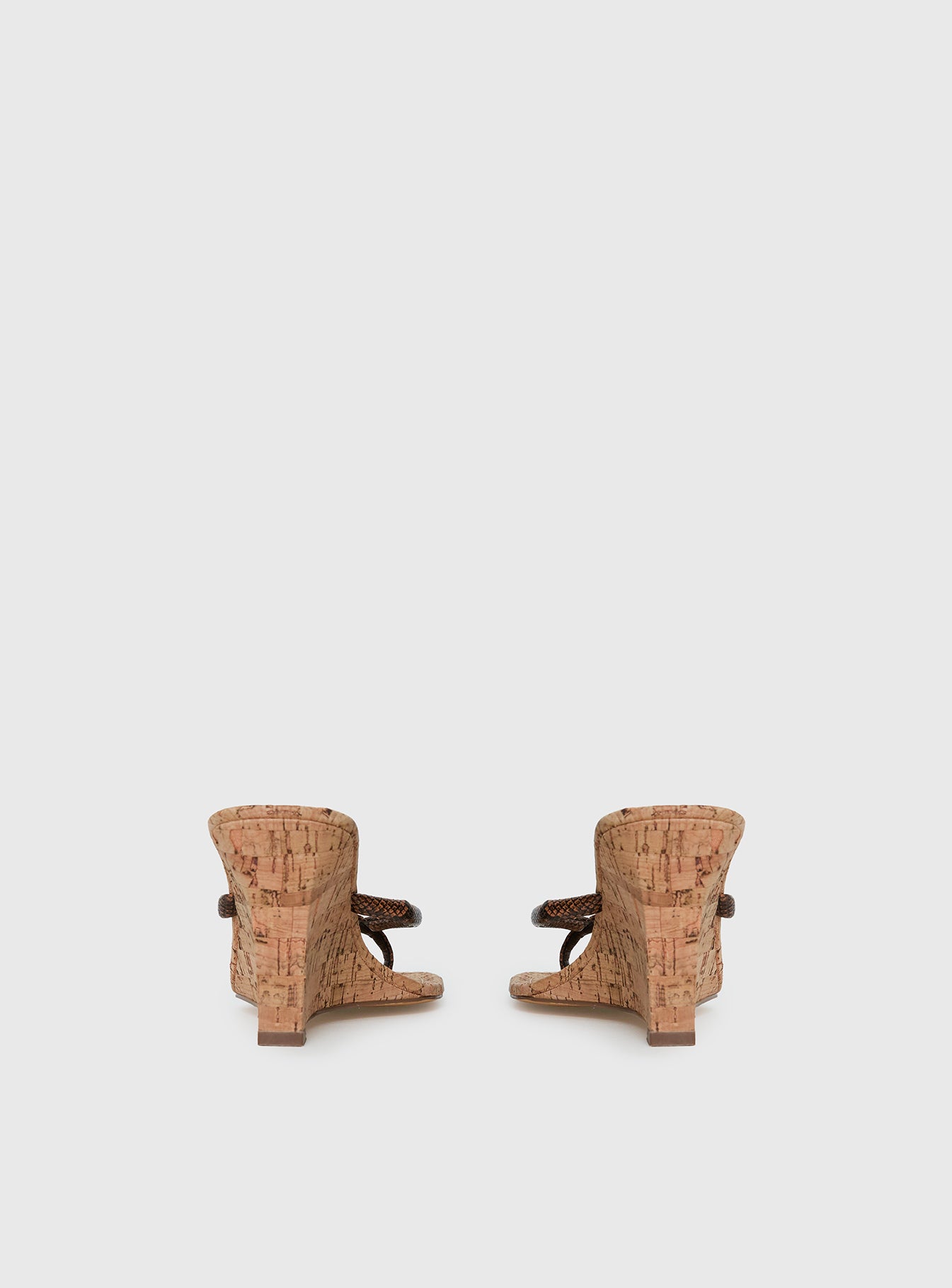 Fluke Cork Wedge Thong Heels Chocolate