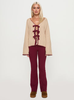 front view of model wearing Princess Polly Kiss Goodbye Knit Cardigan Multi regular 