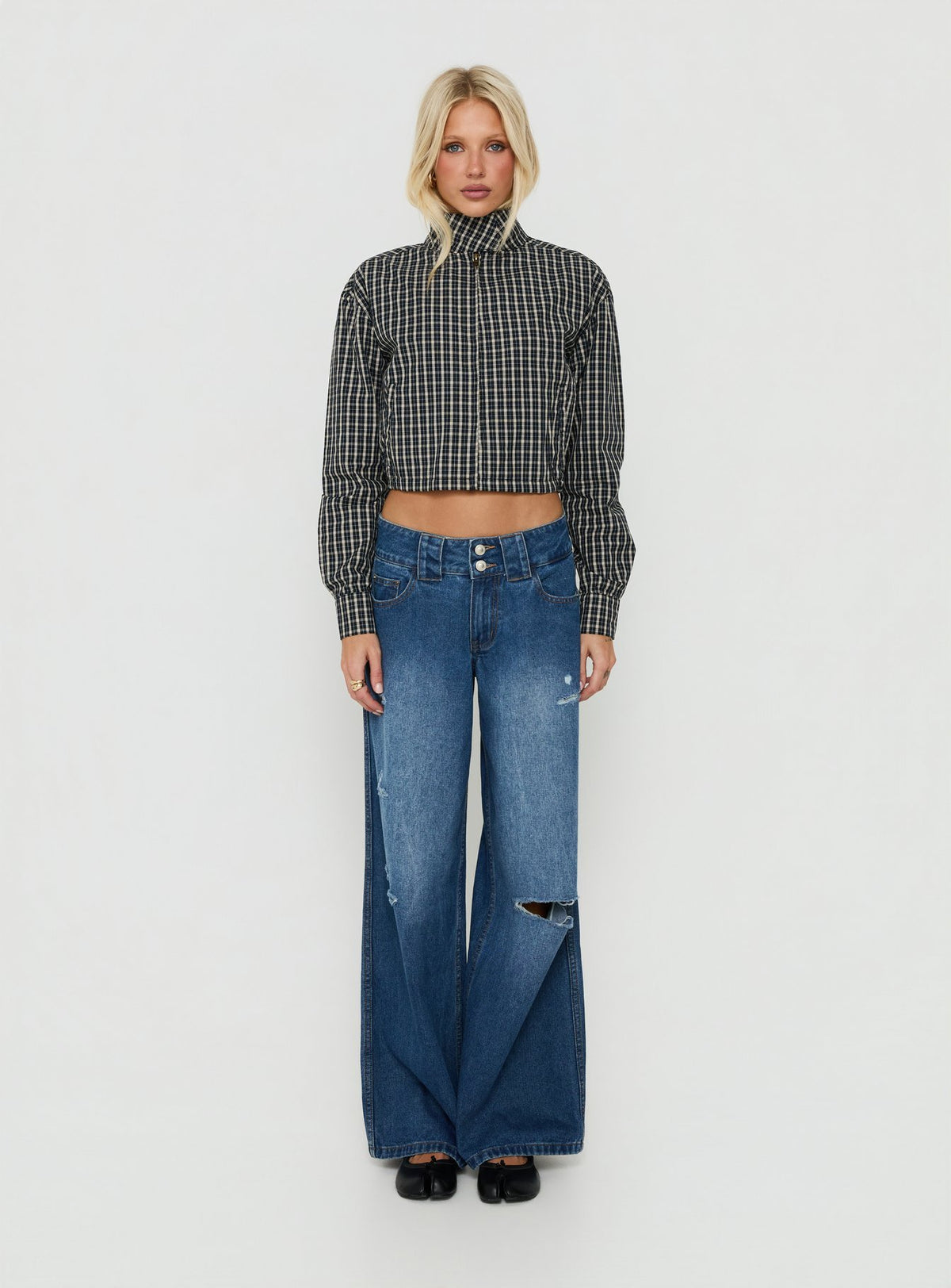 Aura Jacket Navy / Lemon Plaid