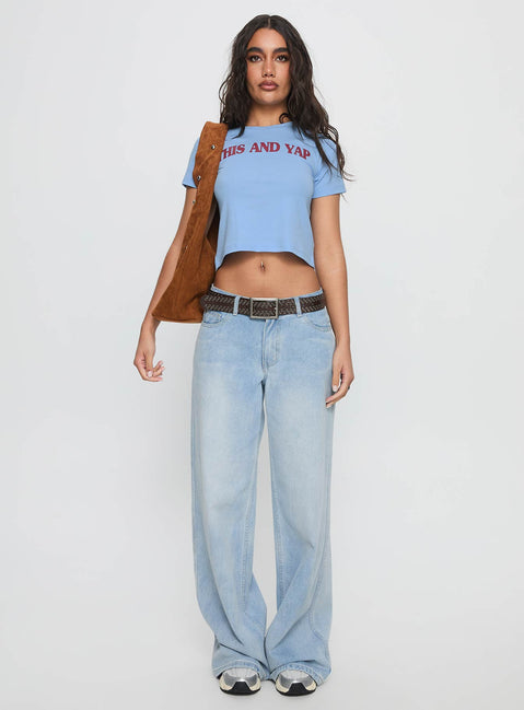 This And Yap Graphic Top Blue / Red