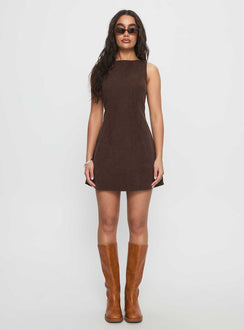 Alfalfa Corduroy Mini Dress Chocolate Tall