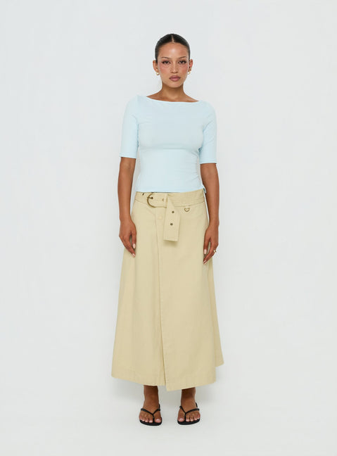 True Visions Belted Maxi Skirt Sand