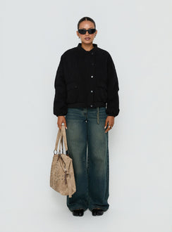 Stick Season Quilted Jacket Black
