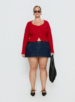 Sorenna Long Sleeve Top Red Curve