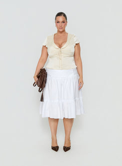 Crafted with the Cascades Low Rise Midi Skirt White Curve in womens-skirts with midi length product