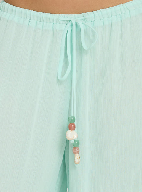 product Princess Polly Distinction Chiffon Pants Aqua Mid Rise Pants 