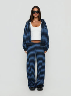 Delaeni Straight Leg Sweatpants Blue Stripe