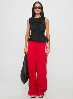 Sweet As Sugar Bow Pants Red / Pink High Waisted Pants 