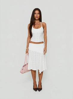 Opalie Halter Top White Broderie