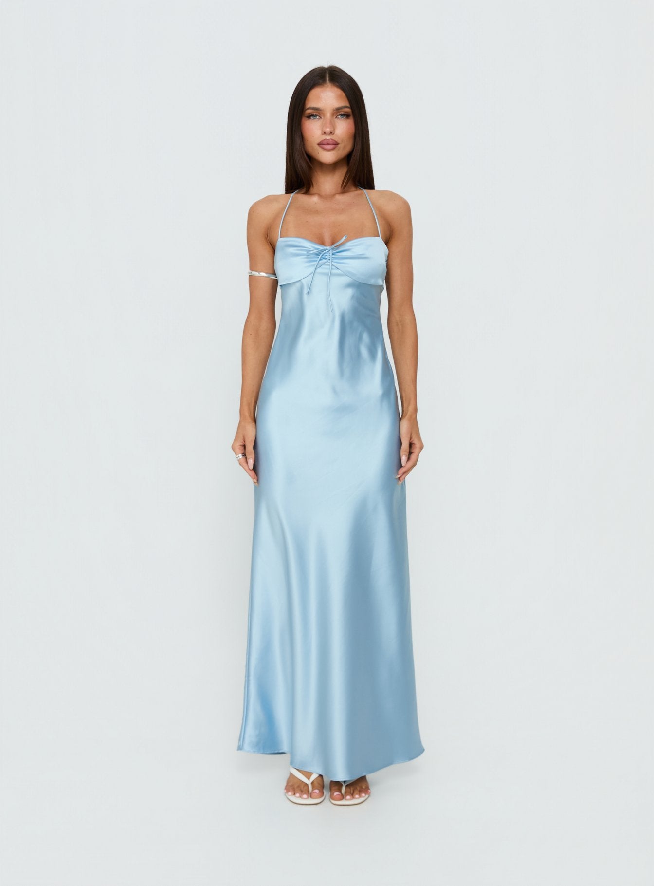 Fireproof Halter Maxi Dress Baby Blue