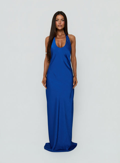 Bare Halter Maxi Dress Blue