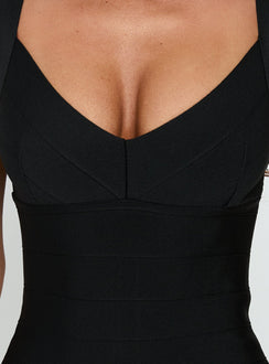 Justina Bandage Midi Dress Black