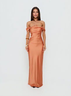 Azura Off The Shoulder Maxi Dress Orange
