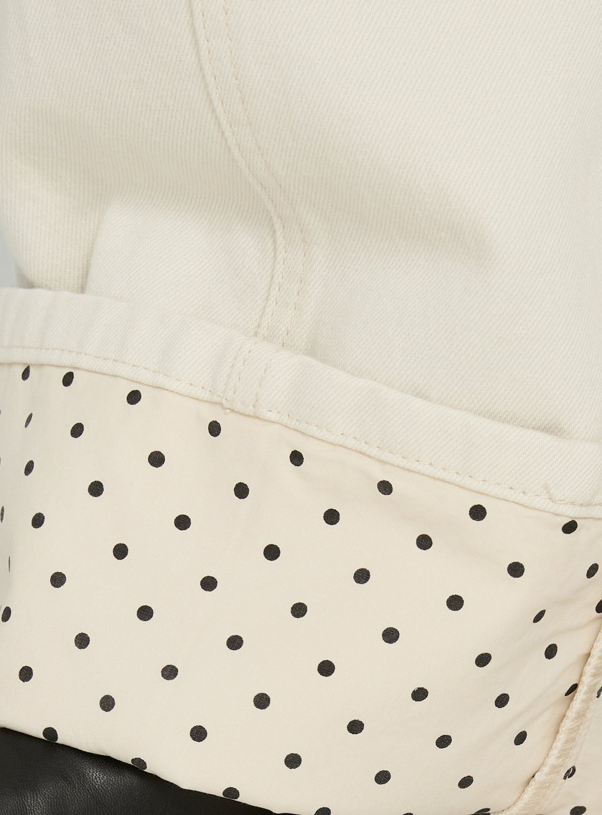 Nikoletta Foldover Jeans Cream / Polka