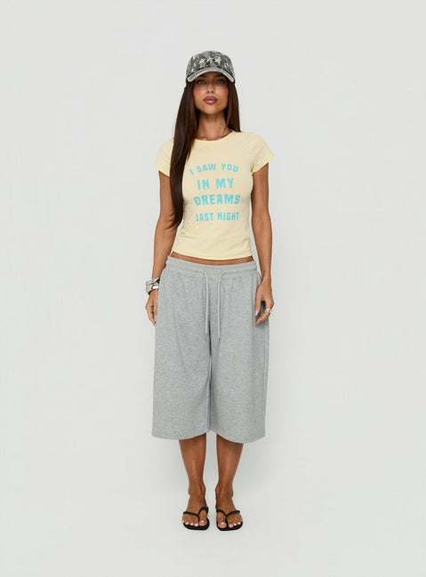 Always In My Dreams Graphic Baby Tee Yellow