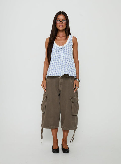 Antiquity Babydoll Top Multi Check