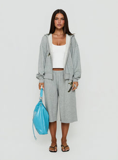 Chelzie Longline Applique Track Jorts Grey Marle / Camo