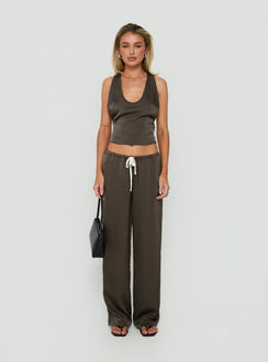 Bare Satin Cami Top Mocha