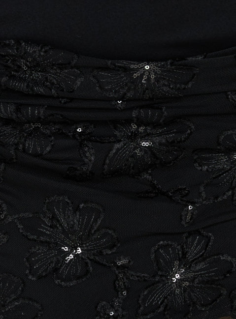 Bless Her Heart Contrast Halter Mini Dress Black