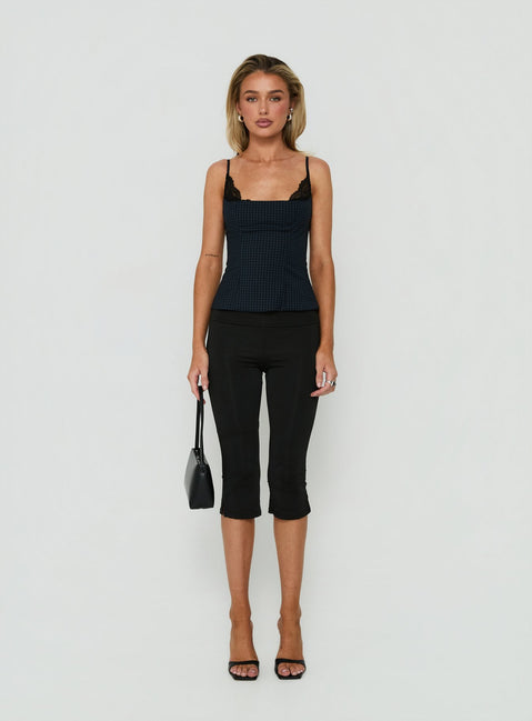 Renaissance Corset Top Blue Check