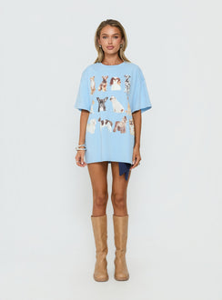 Dog Person Oversized Graphic Tee Washed Blue