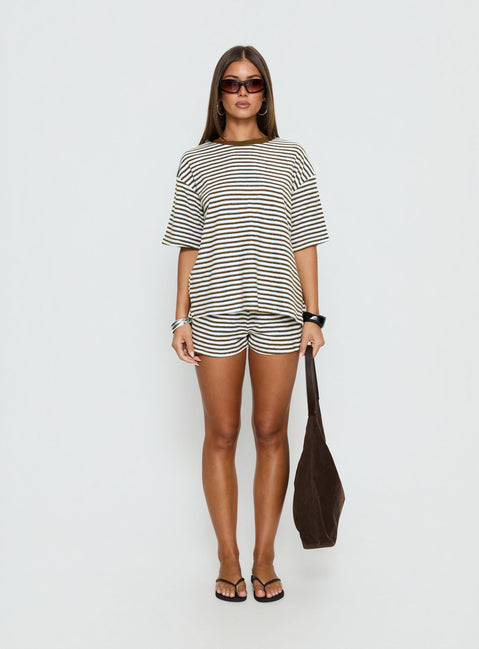 Selvina Terry Towelling Shorts Multi Stripe
