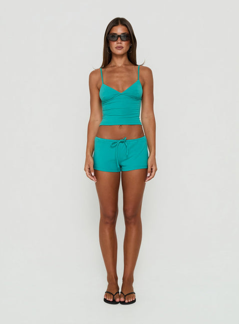 Janaye V Neck Tank Teal