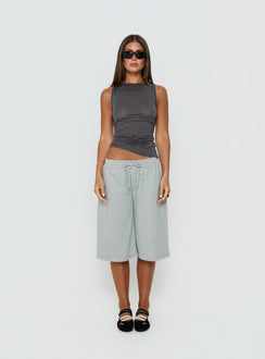 Hopeful Romantic Semi-Sheer Tank Top Grey